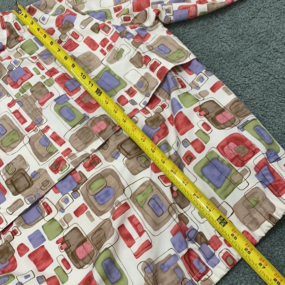 NEW Liz Golf retro 70s geometric print Anorak windbreaker pullover jacket - Picture 9 of 10